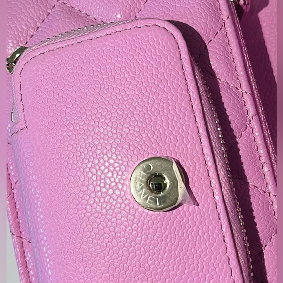 ♥️SOLD♥️ Chanel 23P Lilac Pink Caviar Business Affinity Chain Clutch Mini NWT - Picture 11 of 15